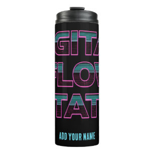 Digital Flow State Retro Neon 80s Gaming Aesthetic Thermal Tumbler