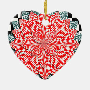 Digital Flower by Kenneth Yoncich Ceramic Ornament