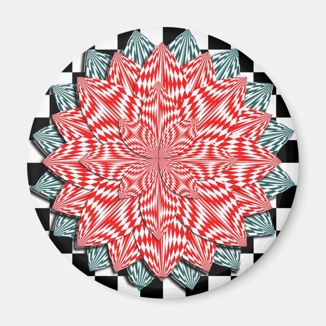 Digital Flower by Kenneth Yoncich Magnet (Front)