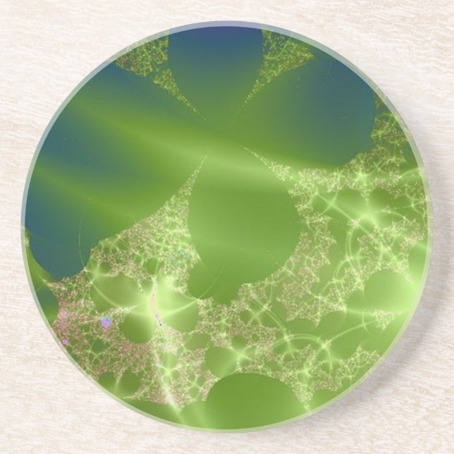 Digital Frost on Green and Blue Coaster (Front)