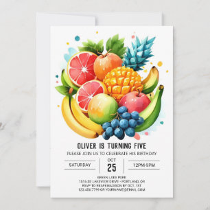 Digital Fruity Juicy Fiesta Birthday Invitation