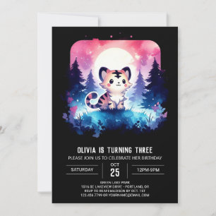 Digital Fun Tiger Birthday Invitation