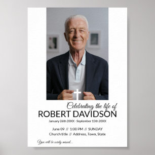 Digital Funeral Announcement Instant Download Poster