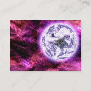 Digital Galaxy Alien Planet In Space Pink Nebula Business Card