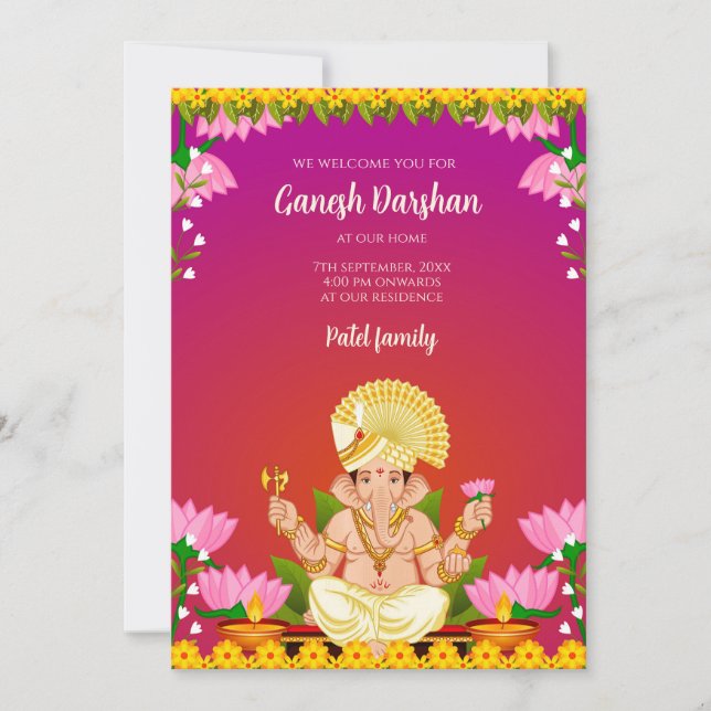 Digital Ganesh invitations Ganpati invites Ganesh  (Front)