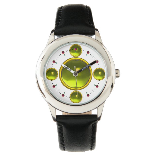 DIGITAL GEM STONE  gold yellow topaz Watch (Front)