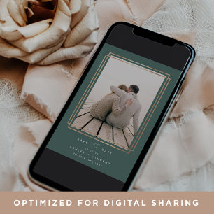 DIGITAL Geometric Frame   Vertical Photo Save The Date