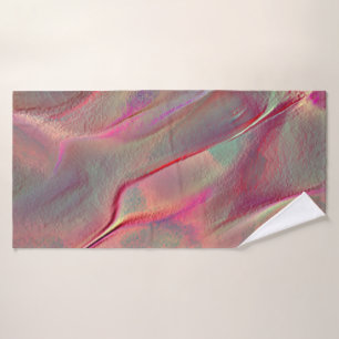 Digital grainy rocky satin, peach or living coral bath towel set