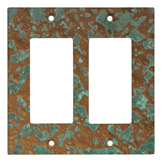 Digital Graphic Oxidized Copper Patina Texture Light Switch Cover