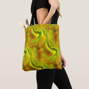 Digital green orange peel on yellow rough texture  tote bag