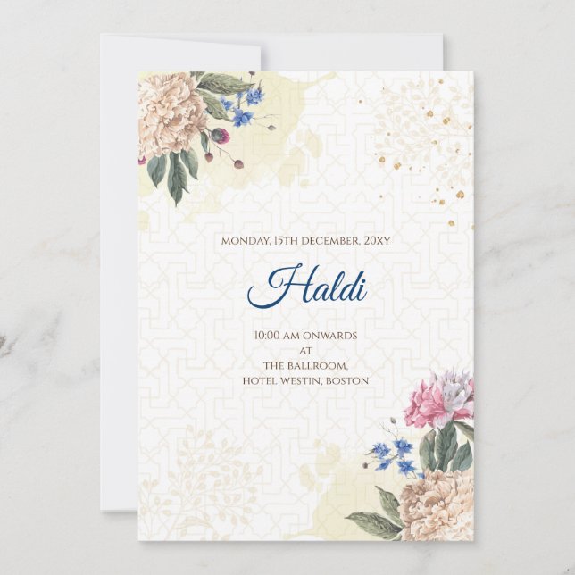 Digital Haldi invitation & Indian wedding card (Front)