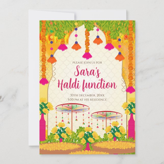 Digital Haldi invitation Mehndi invite Haldi cards (Front)