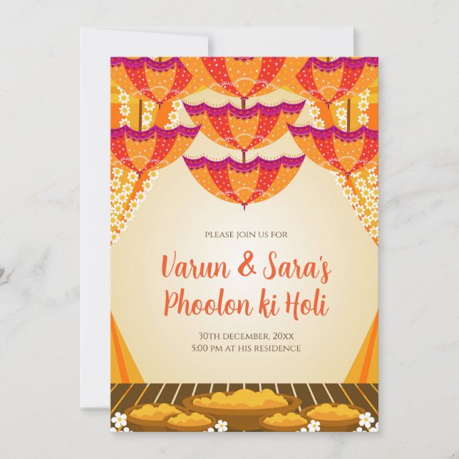 Digital Haldi invitations & Digital Haldi invites (Front)