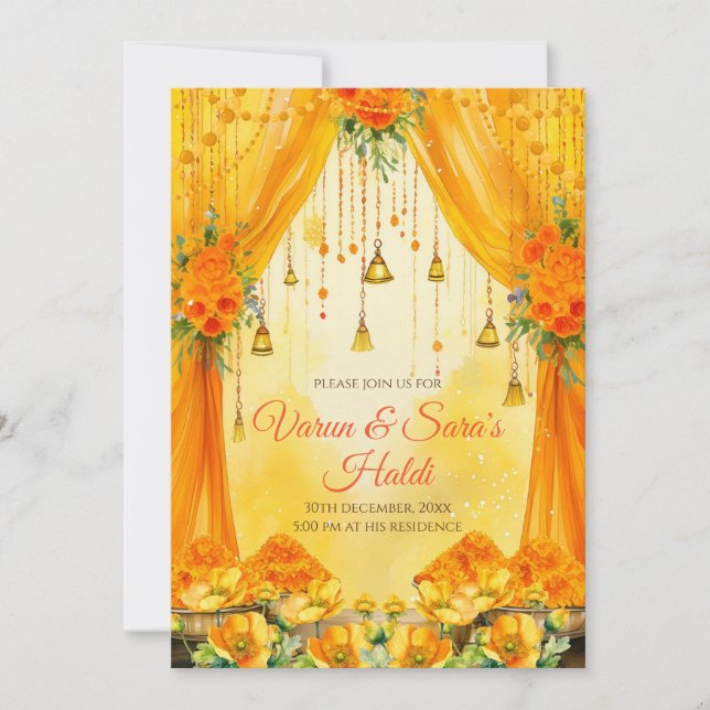 Digital Haldi invitations Haldi invites (Front)