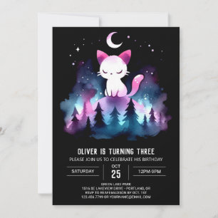 Digital Happy Cat Birthday Invitation