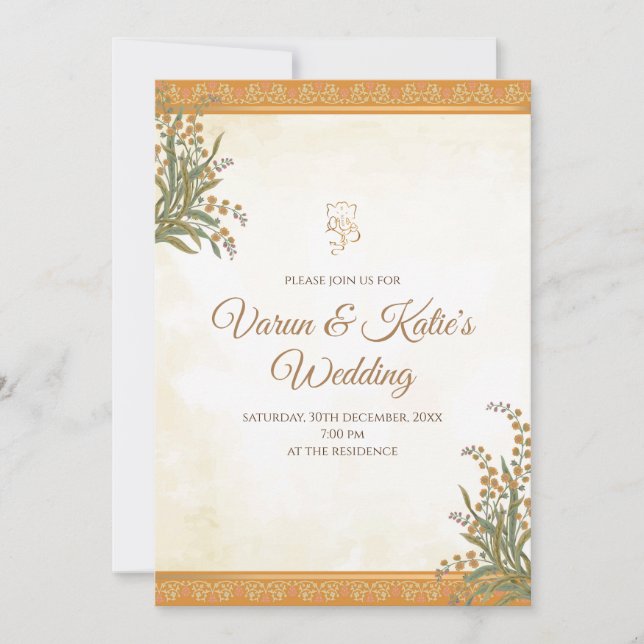 Digital Hindu Wedding cards & Indian invitations (Front)
