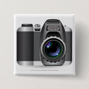 Digital illustration of digital camera 2 inch square button