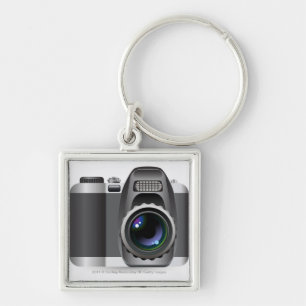 Digital illustration of digital camera keychain