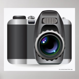 Digital illustration of digital camera poster