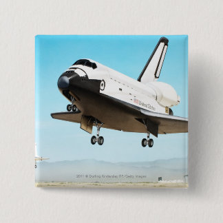 Digital illustration of Space Shuttle 2 Inch Square Button