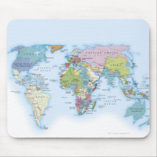 Digital illustration of the world in 1900 mouse pad