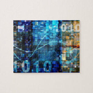 Digital Image Background Binary Code Technology Jigsaw Puzzle