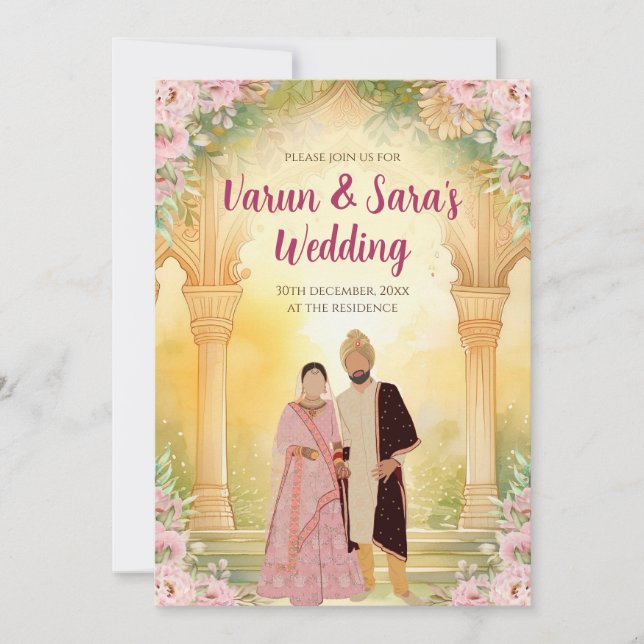 Digital Indian Wedding invite Hindu invitation (Front)