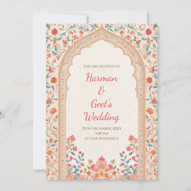 Digital Indian Wedding invite Hindu Wedding card (Front)