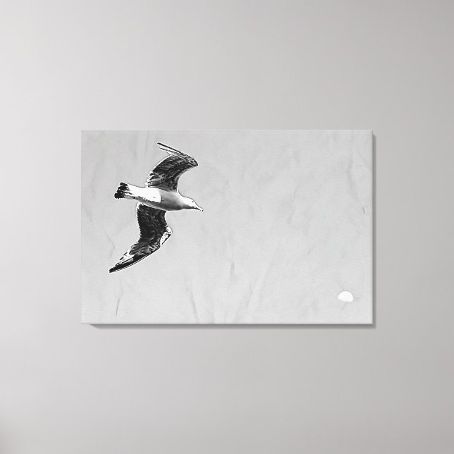 DIGITAL INK on seagull on stretched canvas Print (Front)