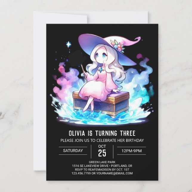 Digital Little Wizard Birthday Invitation (Front)