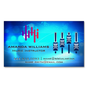 Digital Logo Mixer Music Background Magnetic Business Card