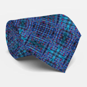 Digital Loom Micro Weave - Azure & Indigo Tie