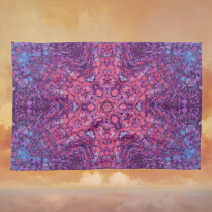 Digital Mandala Pink Purple and Blue Kitchen Towel