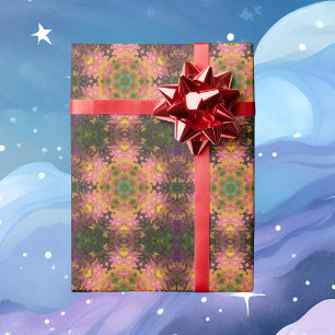 Digital Mandala Pink Yellow and Green Wrapping Paper