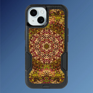 Digital Mandala Yellow Red and Purple iPhone 15 Case
