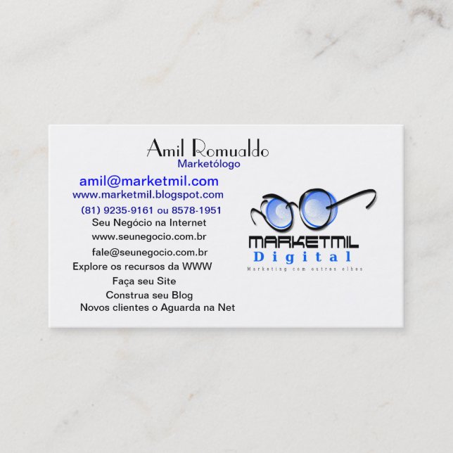 Digital marketing business card (Front)