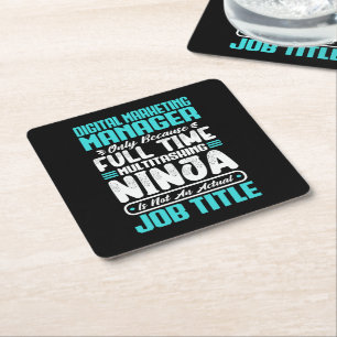 Digital Marketing Manager Job Title Profession Square Paper Coaster