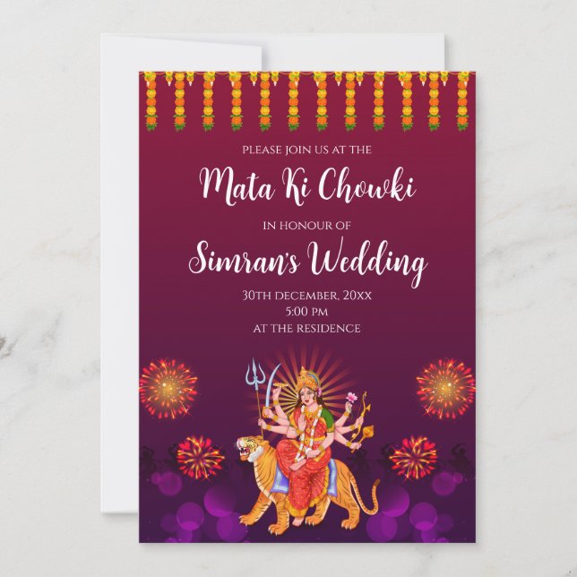 Digital Mata ki Chowki invitation & Maa Sherawali (Devant)