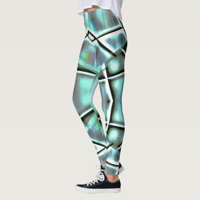 Digital minted colours up sloping framed rectangle leggings (Left)