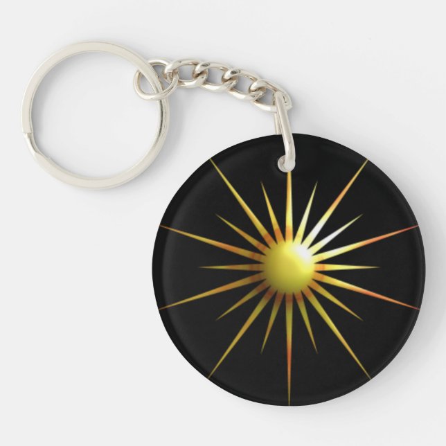 Digital Modern Sun Keychain (Front)