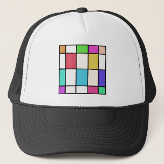 Digital Mondrian Style Graphic Design Abstraction Trucker Hat