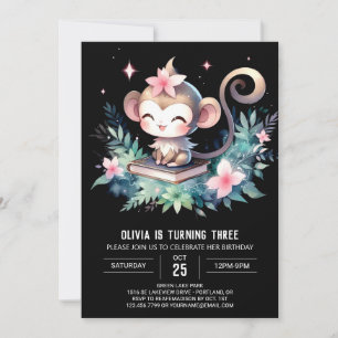 Digital Monkey Birthday Invitation