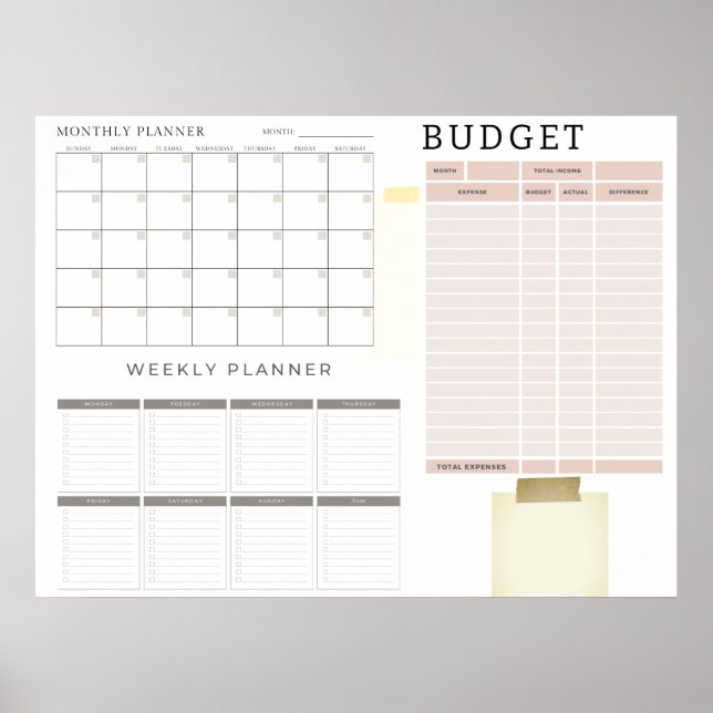 Digital Monthly Budget Planner Poster (Front)