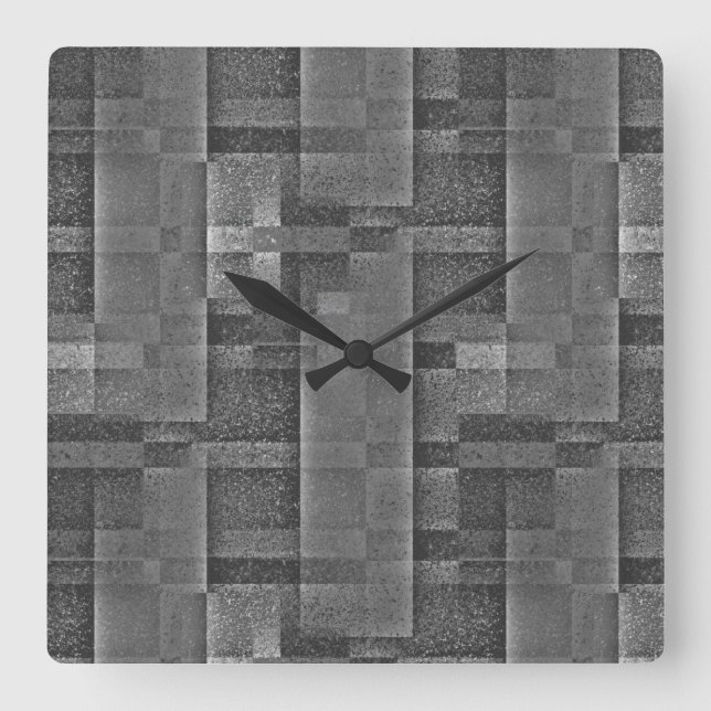 Digital Mounting of Matte Granite Marble Square Wall Clock (Front)