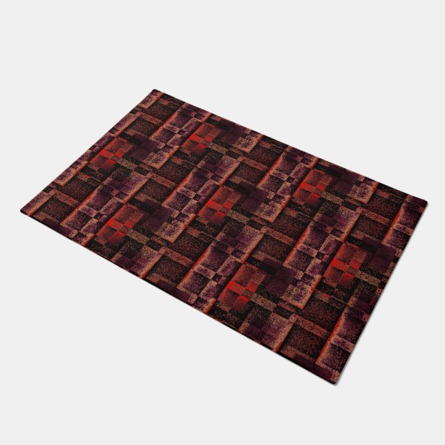 Digital Mounting of Red Granite Marble Doormat (Angled)