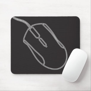Digital Mouse shape Black and White Pad