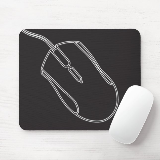Digital Mouse shape Black and White Pad (With Mouse)