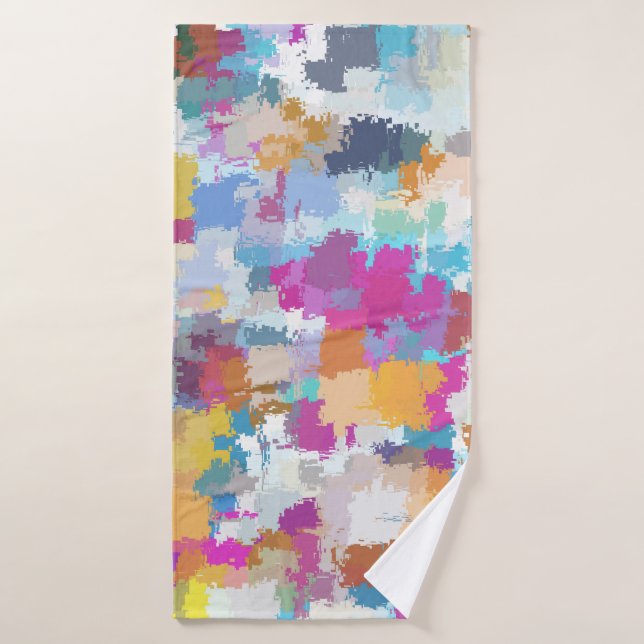 Digital Multicolor Abstract Pattern Bath Towel (Bath Towel)