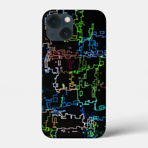 Digital Multicolored Abstract Line Pattern iPhone 13 Mini Case