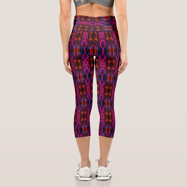 Digital Multicolored Pattern   Capri Leggings (Back)
